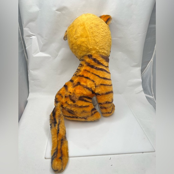 Carnival Tiger Plush Stuffed Animal Vintage Green Plastic Eyes 15” Tall 8” Wide - Picture 6 of 6